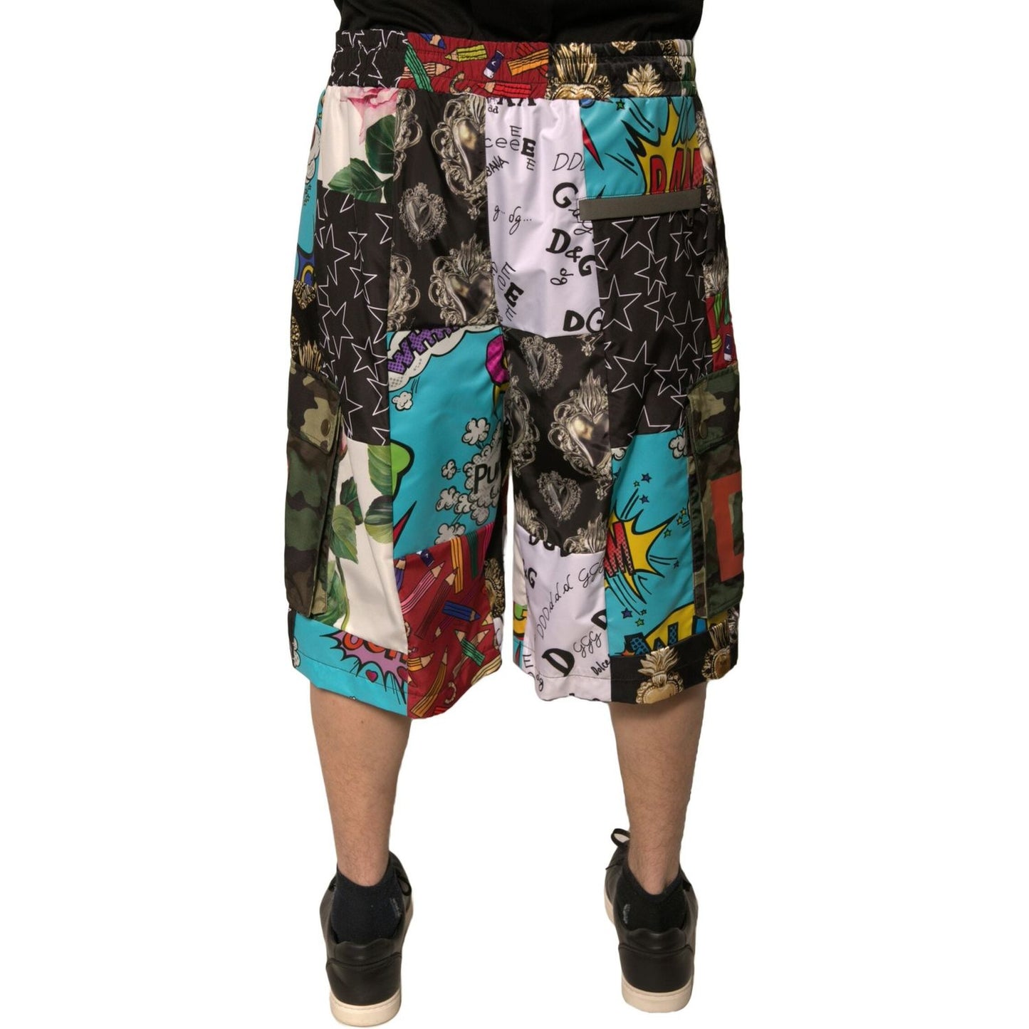 Dolce & Gabbana Multicolor Patchwork Cargo Bermuda Shorts PAN75653-54