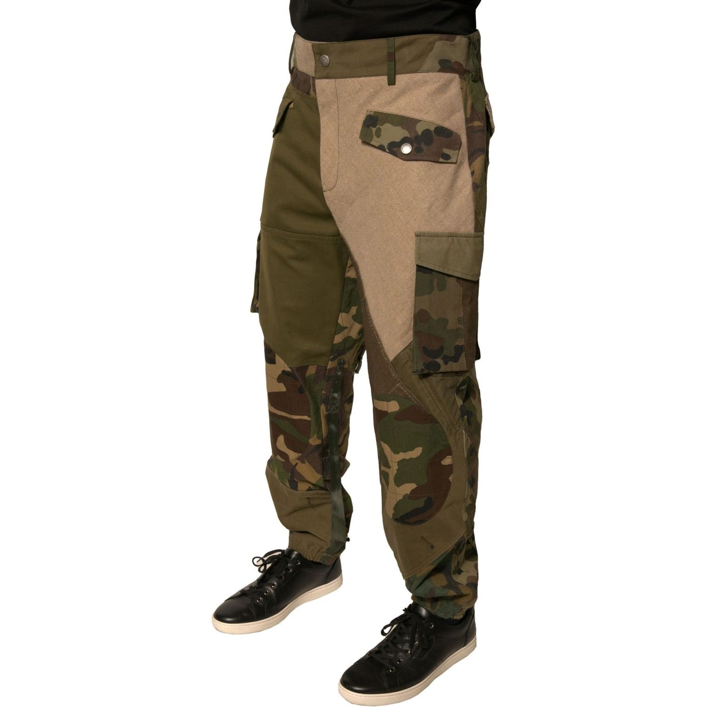 Dolce & Gabbana Multicolor Patchwork Flight Cargo Pants PAN75680-50