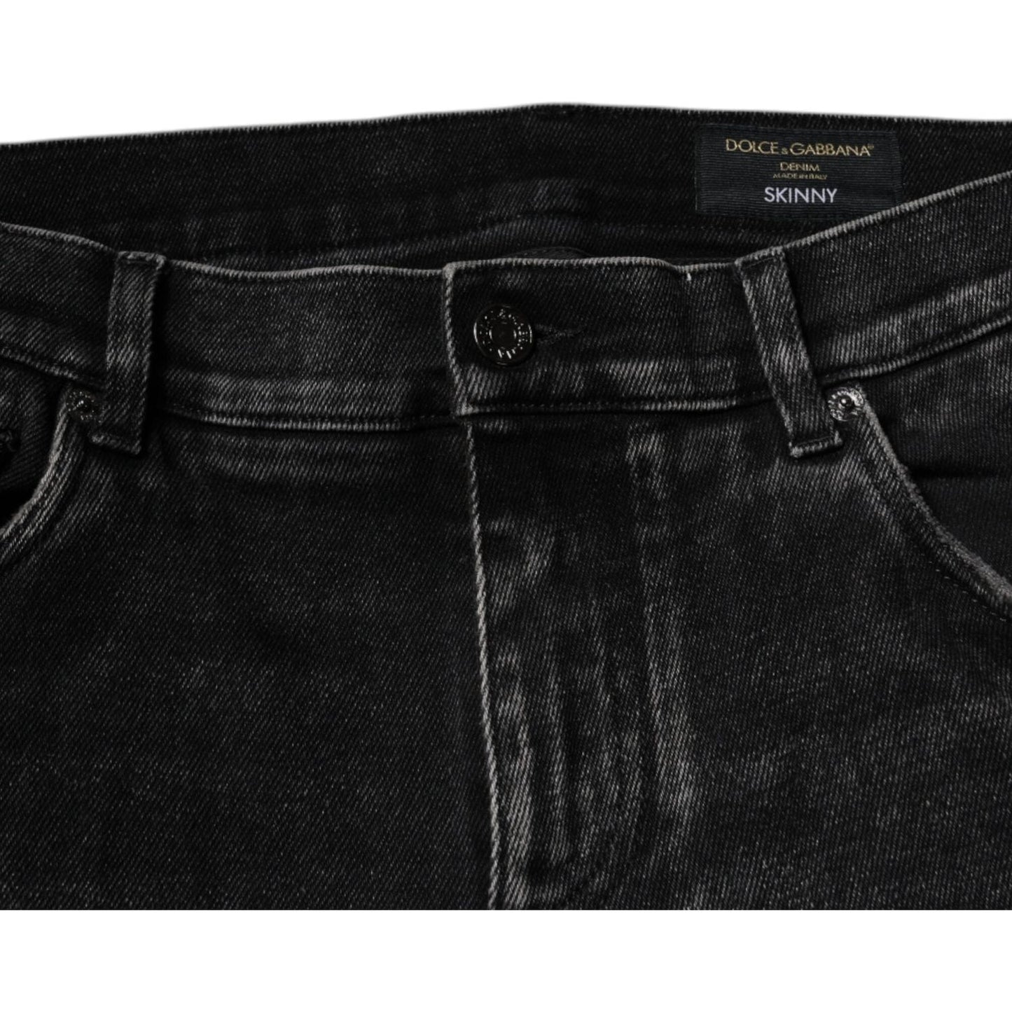 Dolce & Gabbana Black Cotton Stretch Skinny Men Denim Jeans PAN75883-50