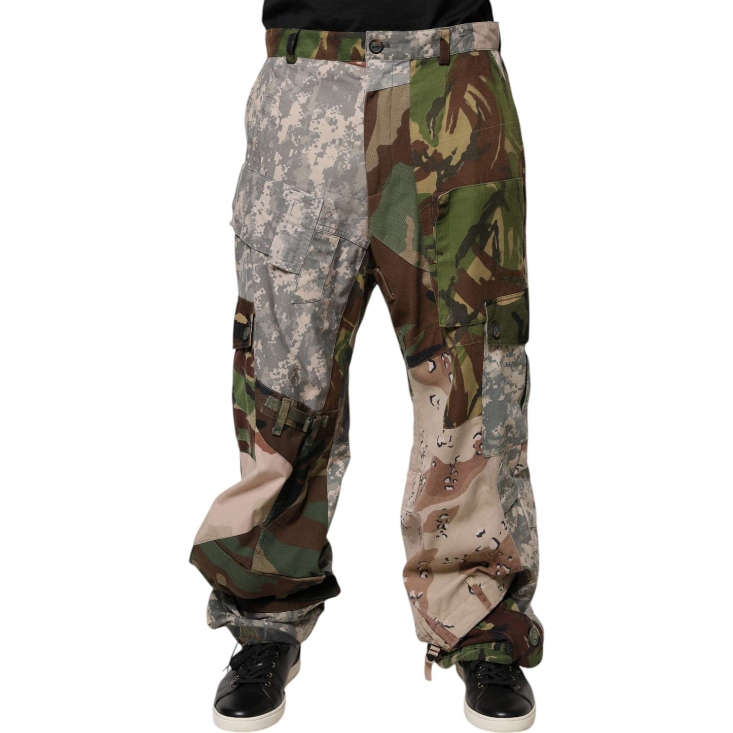 Dolce & Gabbana Multicolor Patchwork Camouflage Cargo Pants PAN75911-48