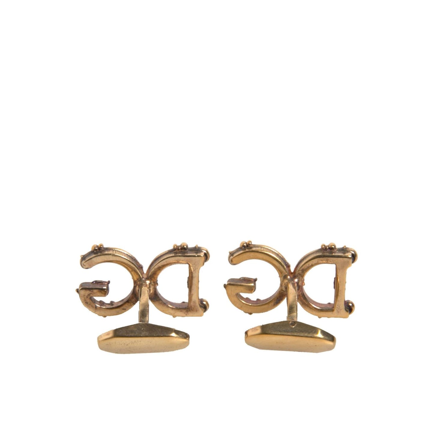Dolce & Gabbana Gold Tone 925 Sterling Silver DG Logo Cufflink SMY10537
