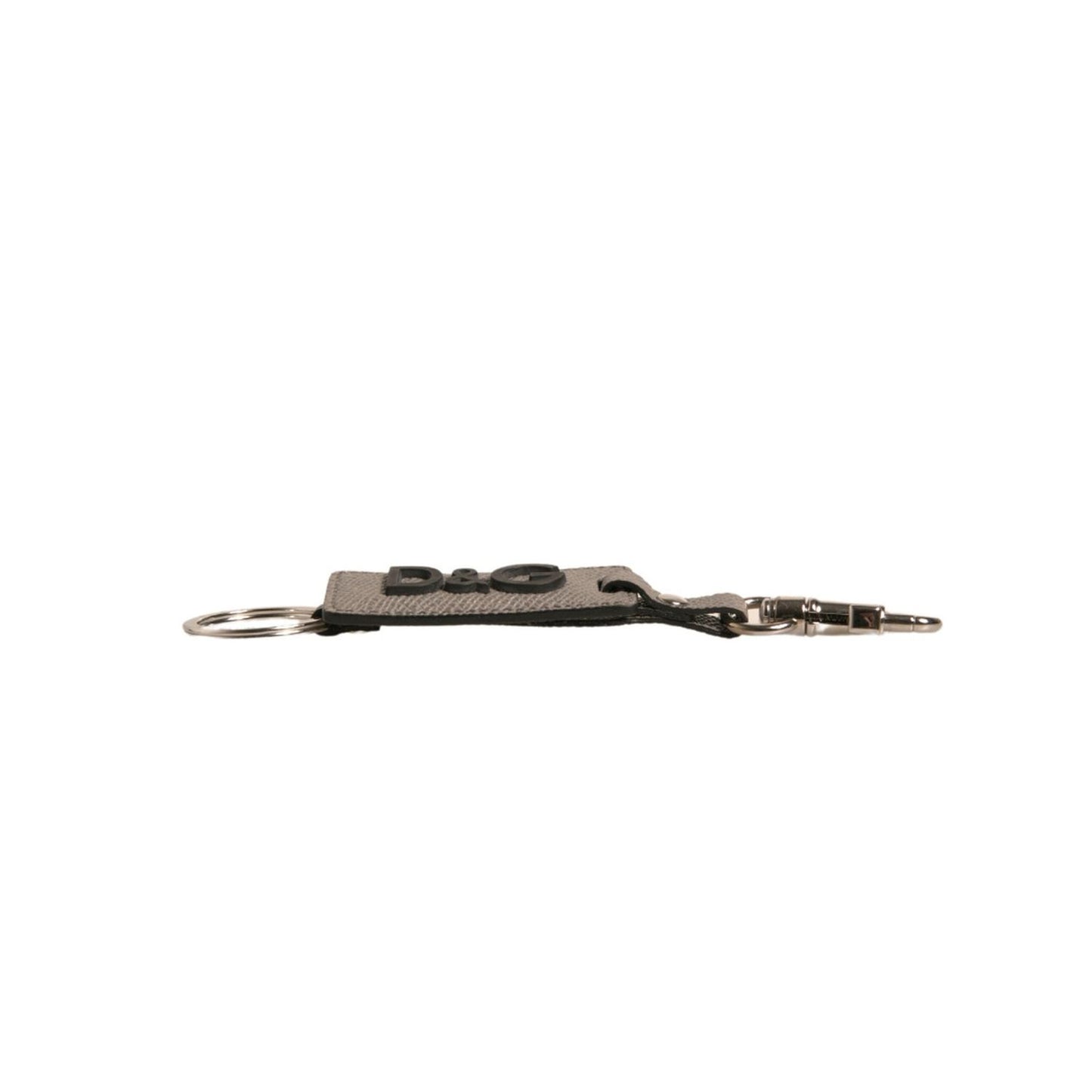 Dolce & Gabbana Beige DG Logo Leather Gold Metal Men Keychain Keyring SMY10613
