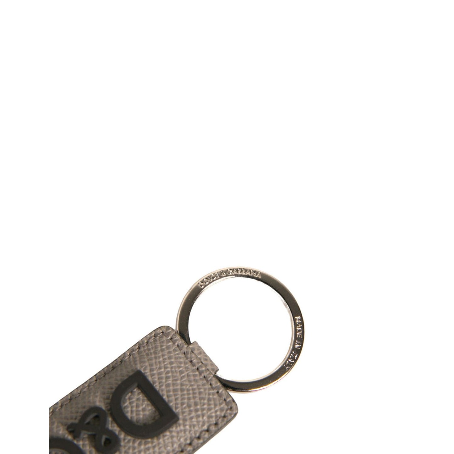 Dolce & Gabbana Beige DG Logo Leather Gold Metal Men Keychain Keyring SMY10613
