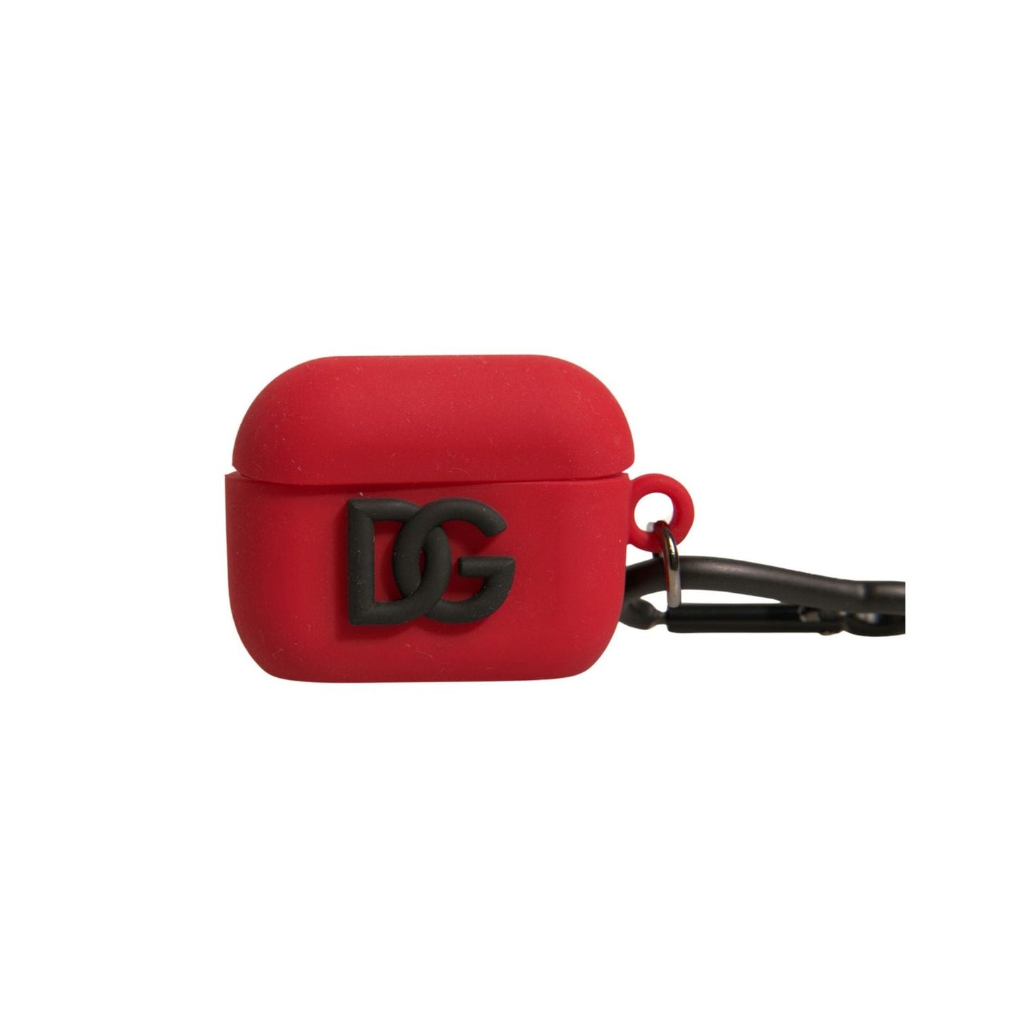 Dolce & Gabbana Red Silicone Rubber Logo Embossed Airpods Case SMY10598