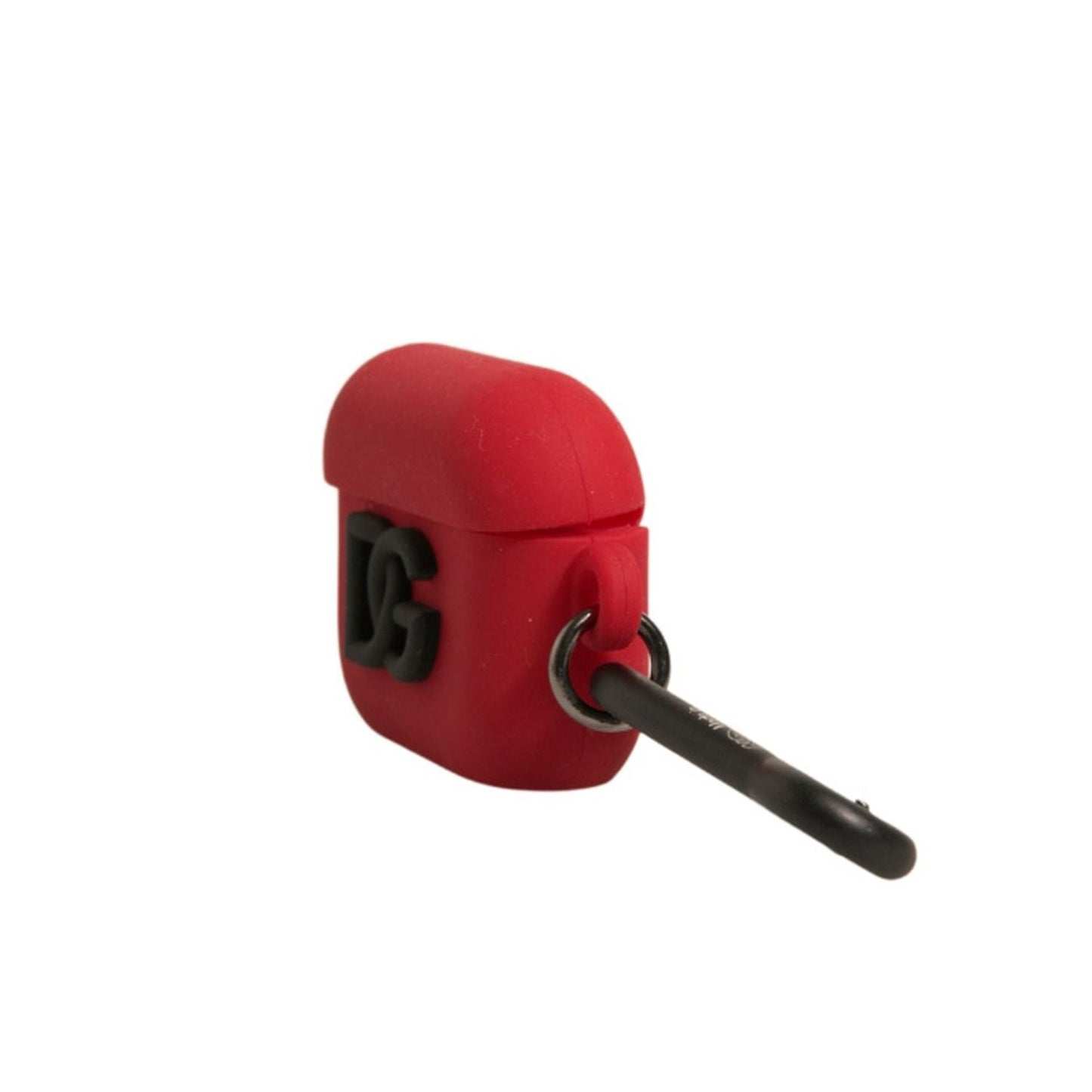 Dolce & Gabbana Red Silicone Rubber Logo Embossed Airpods Case SMY10598