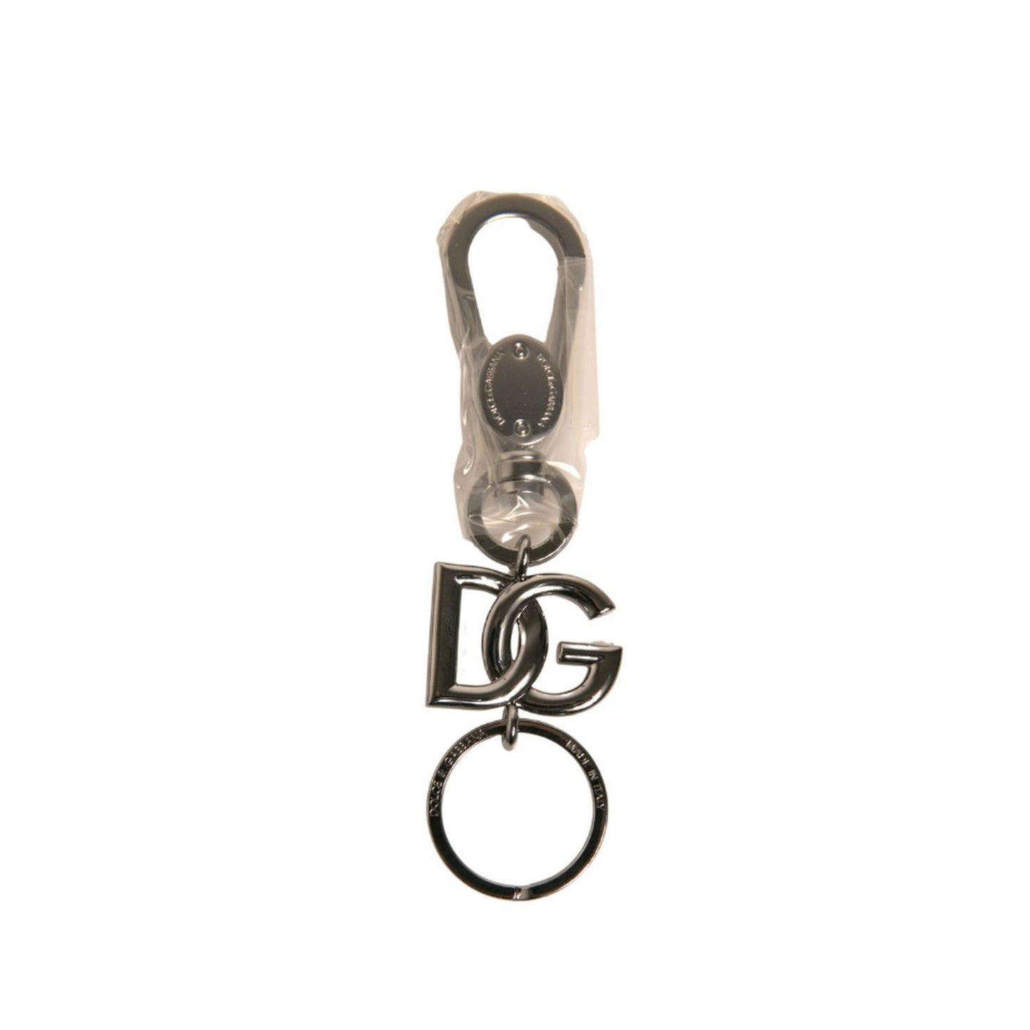 Dolce & Gabbana Silver Brass DG Logo Keychain Metal Ring Keyring SMY10563