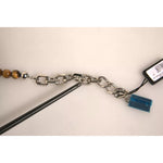 Dolce & Gabbana Silver Brass Chain Beaded Logo Plaque Keychain Keyring SMY10575