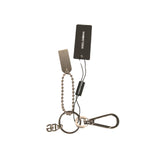 Dolce & Gabbana Silver Brass Chain Beaded Logo Plaque Keychain Keyring SMY10578