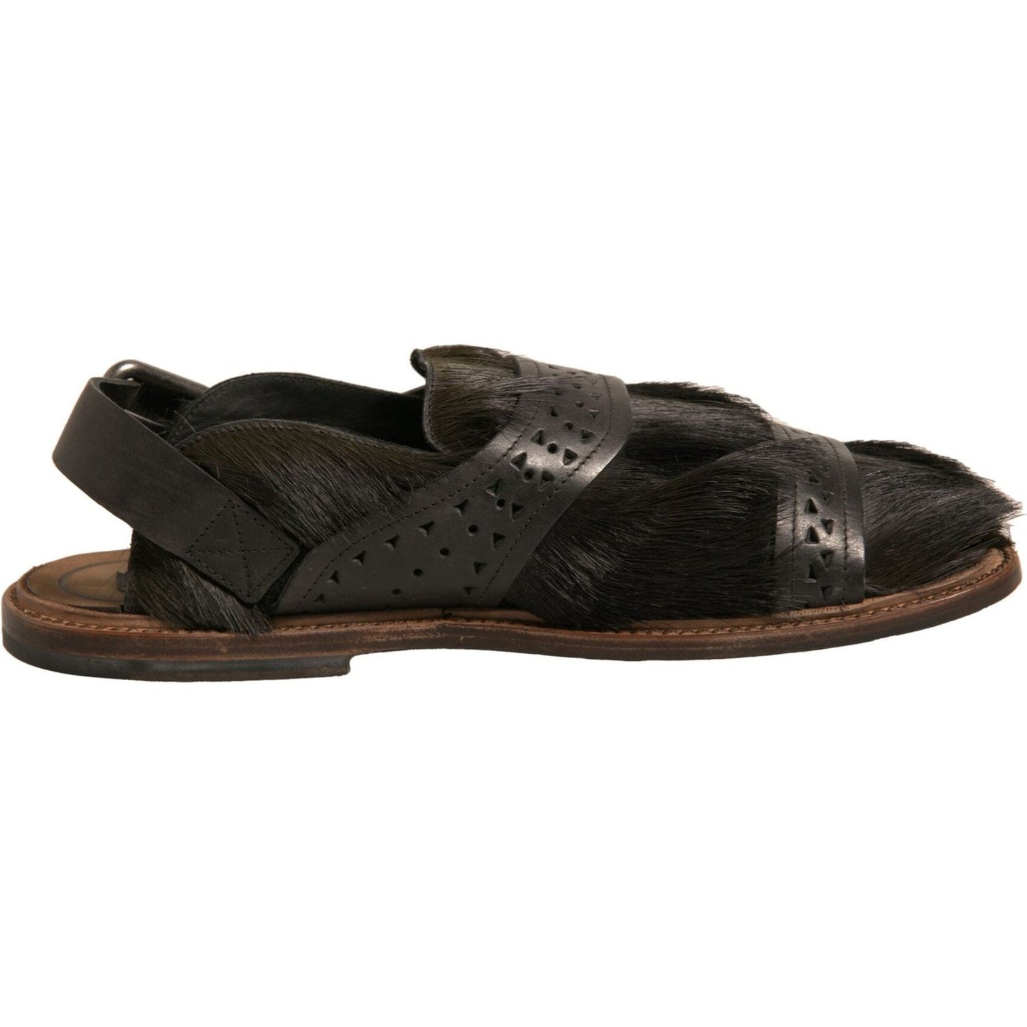 Dolce & Gabbana Green Gazelle Hair Leather Flats Sandals Shoes MV6960-43