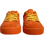 Dolce & Gabbana Orange Miami Leather Low Top Sneakers Shoes