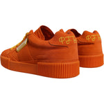 Dolce & Gabbana Orange Miami Leather Low Top Sneakers Shoes