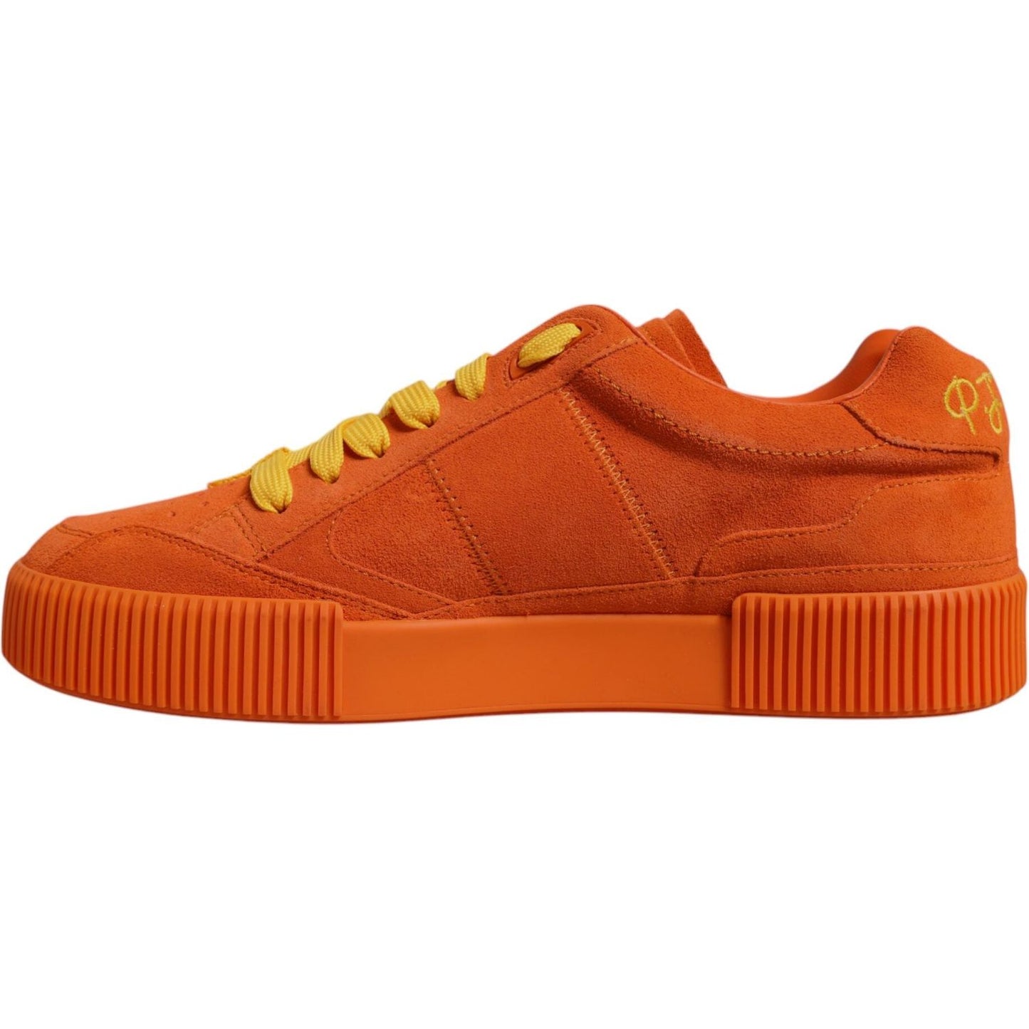 Dolce & Gabbana Orange Miami Leather Low Top Sneakers Shoes