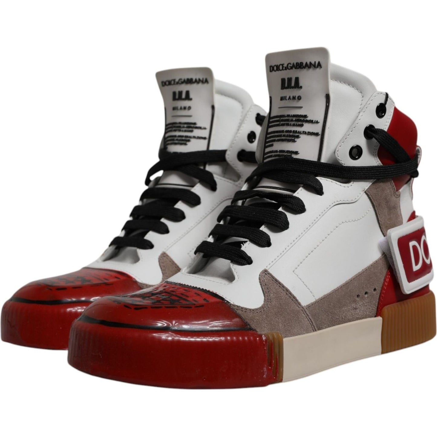 Dolce & Gabbana Multicolor Leather High Top Sneakers Shoes MV6743-40