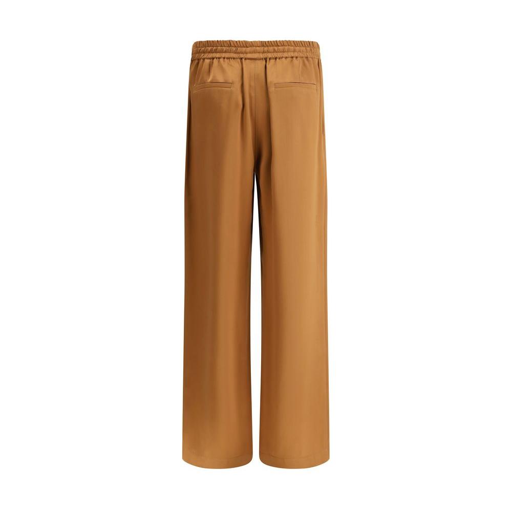 Dolce & Gabbana satin pajama pants with elastic waistband, straight leg, welt pockets, luxurious soft fabric, elegant sleepwear.
