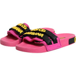 Dolce & Gabbana Fuchsia Neoprene Slides Flats Beachwear Shoes LA12347-37