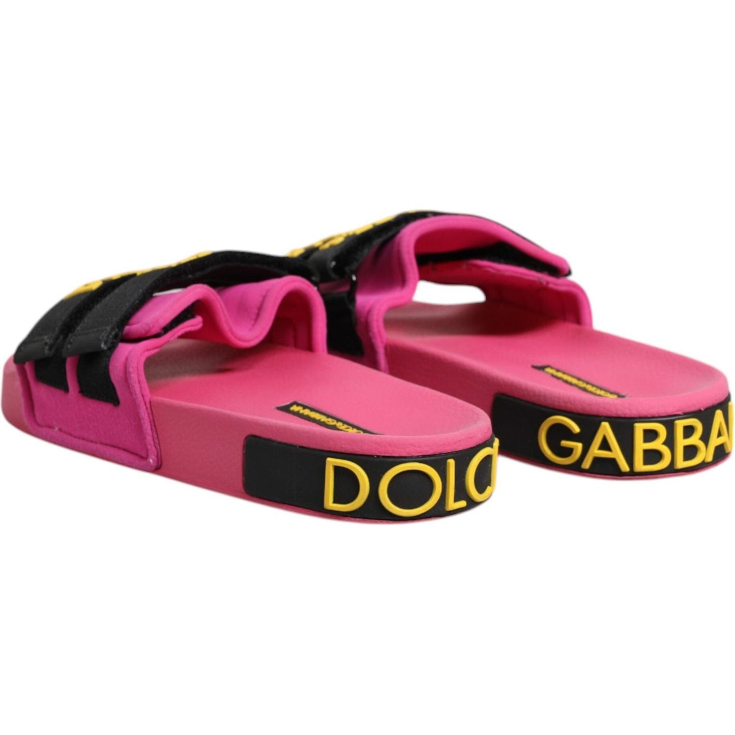 Dolce & Gabbana Fuchsia Neoprene Slides Flats Beachwear Shoes LA12347-37