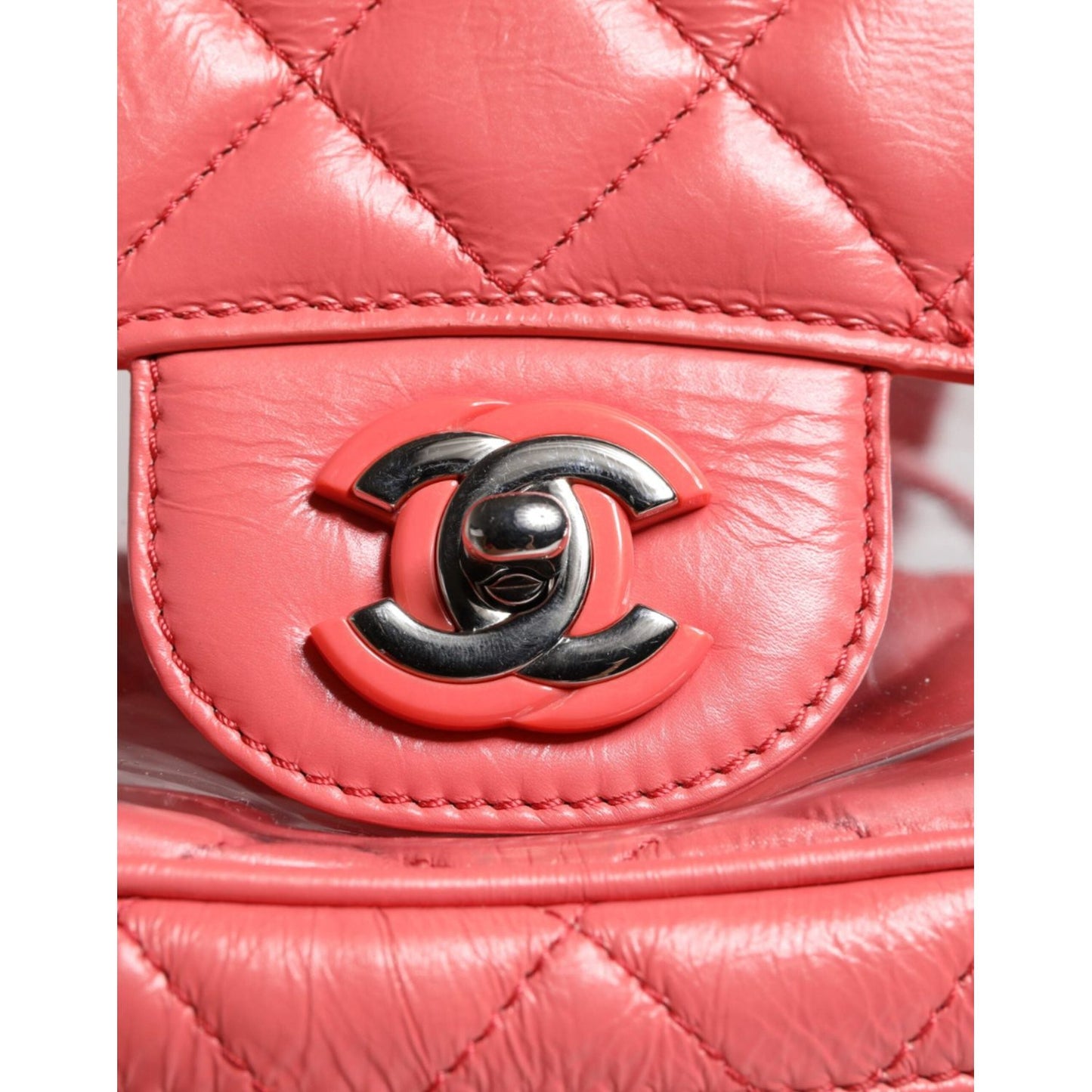 Chanel Pink Vinyl Leather Backpack Purse Bag CHA56