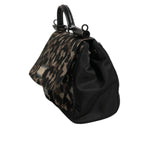 Dolce & Gabbana Brown Leopard Print Lacquard Nylon Sicily Tote Bag BAG4001