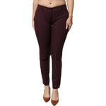 Aniye By Maroon Mid Waist Tapered Skinny Dress Pants PAN72639-42