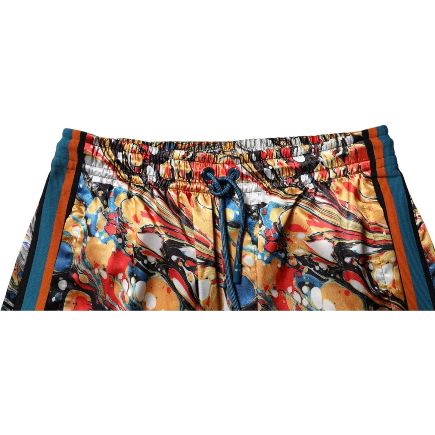 Dolce & Gabbana Multicolor Marble Satin Men Tracksuit Pants PAN76063-46