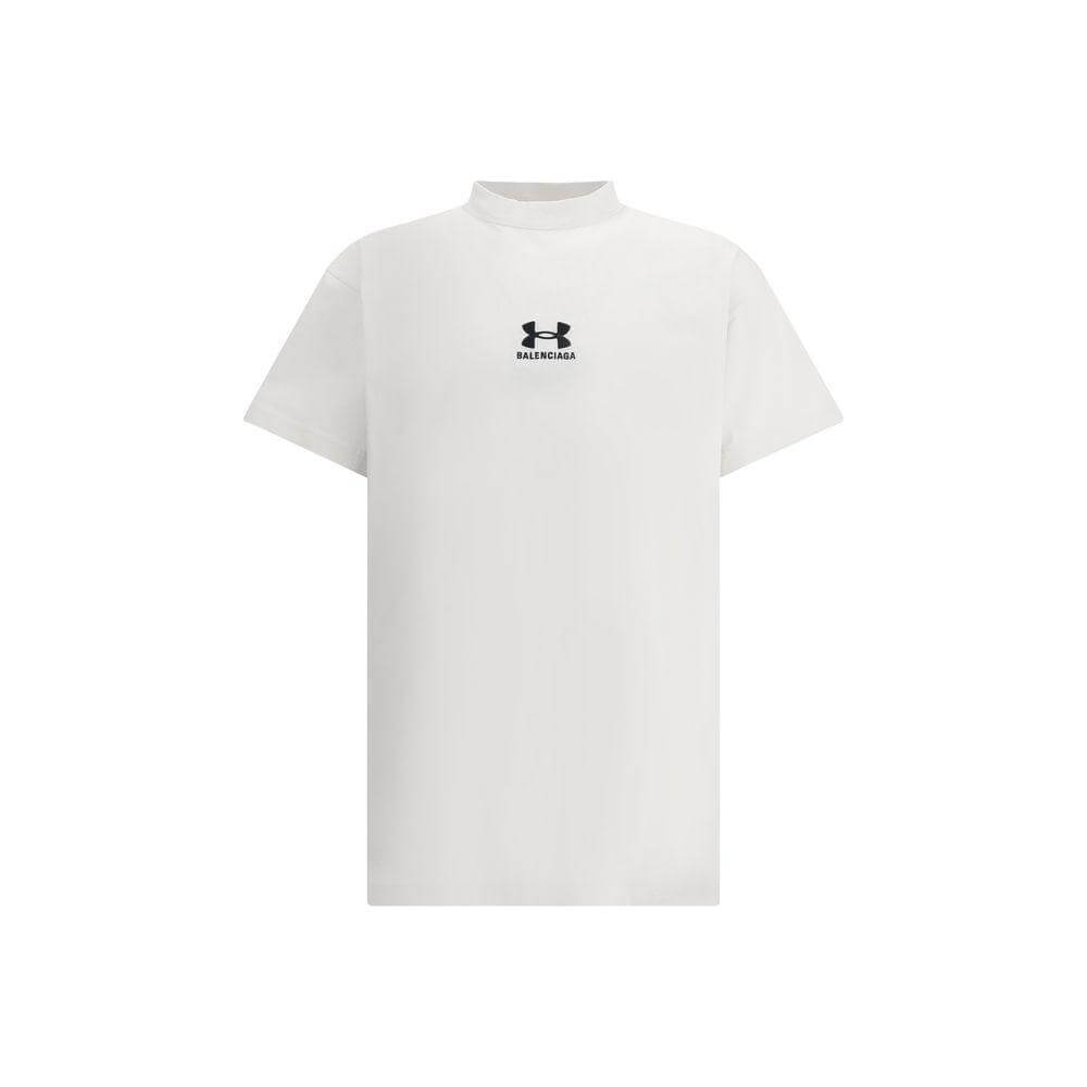 Balenciaga cotton T-Shirt with ribbed crew neck, oversized fit, and contrasting iconic logo on front.