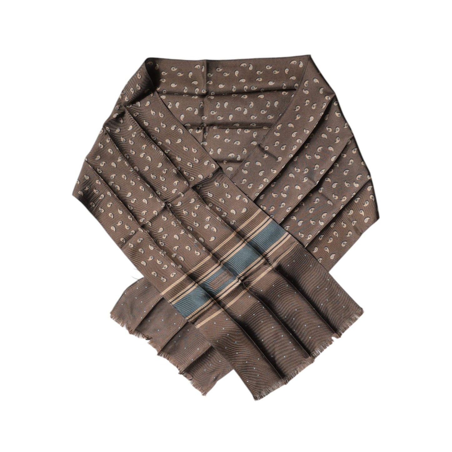 Dolce & Gabbana Brown Fantasy Silk Neck Wrap Shawl Scarf MS7303