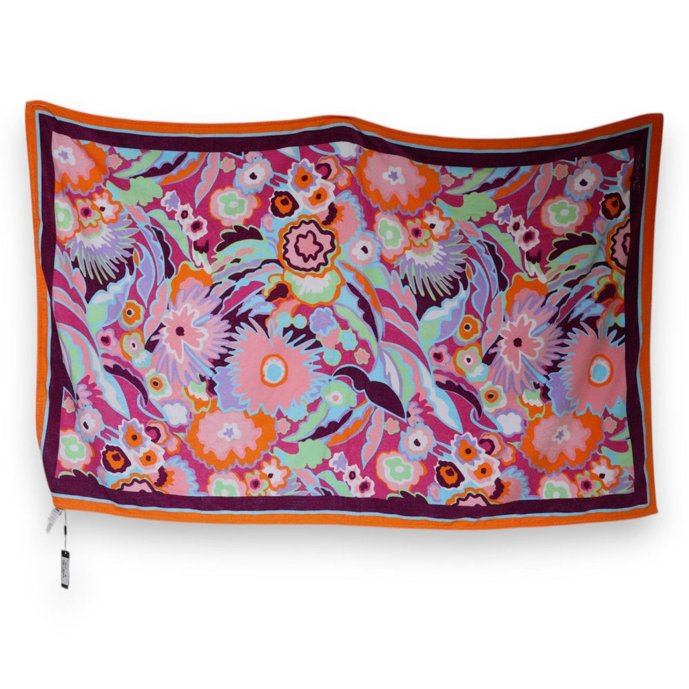 Dolce & Gabbana Multicolor Floral Print Cotton Beach Towel MS7448