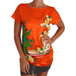 Dolce & Gabbana Silk Orange Lemon Crystal T-shirt Top