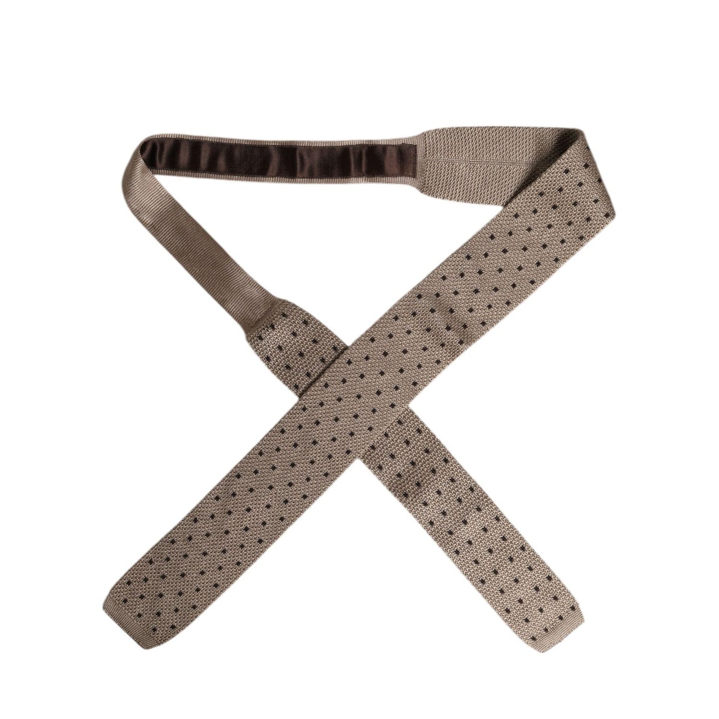 Dolce & Gabbana Beige Polka Dot Silk Adjustable Necktie Tie KRA3471