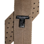 Dolce & Gabbana Beige Polka Dot Silk Adjustable Necktie Tie KRA3471