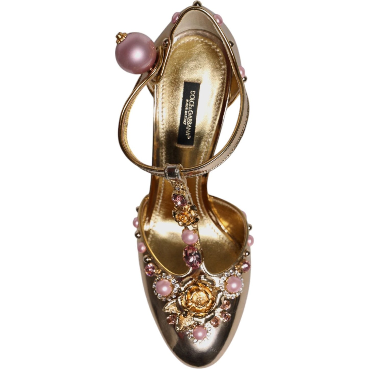 Dolce & Gabbana Gold Embellished Vally Heels Sandals Shoes