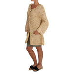 Dolce & Gabbana Beige Cardigan Crochet Knitted Raffia Sweater TSH2721-40
