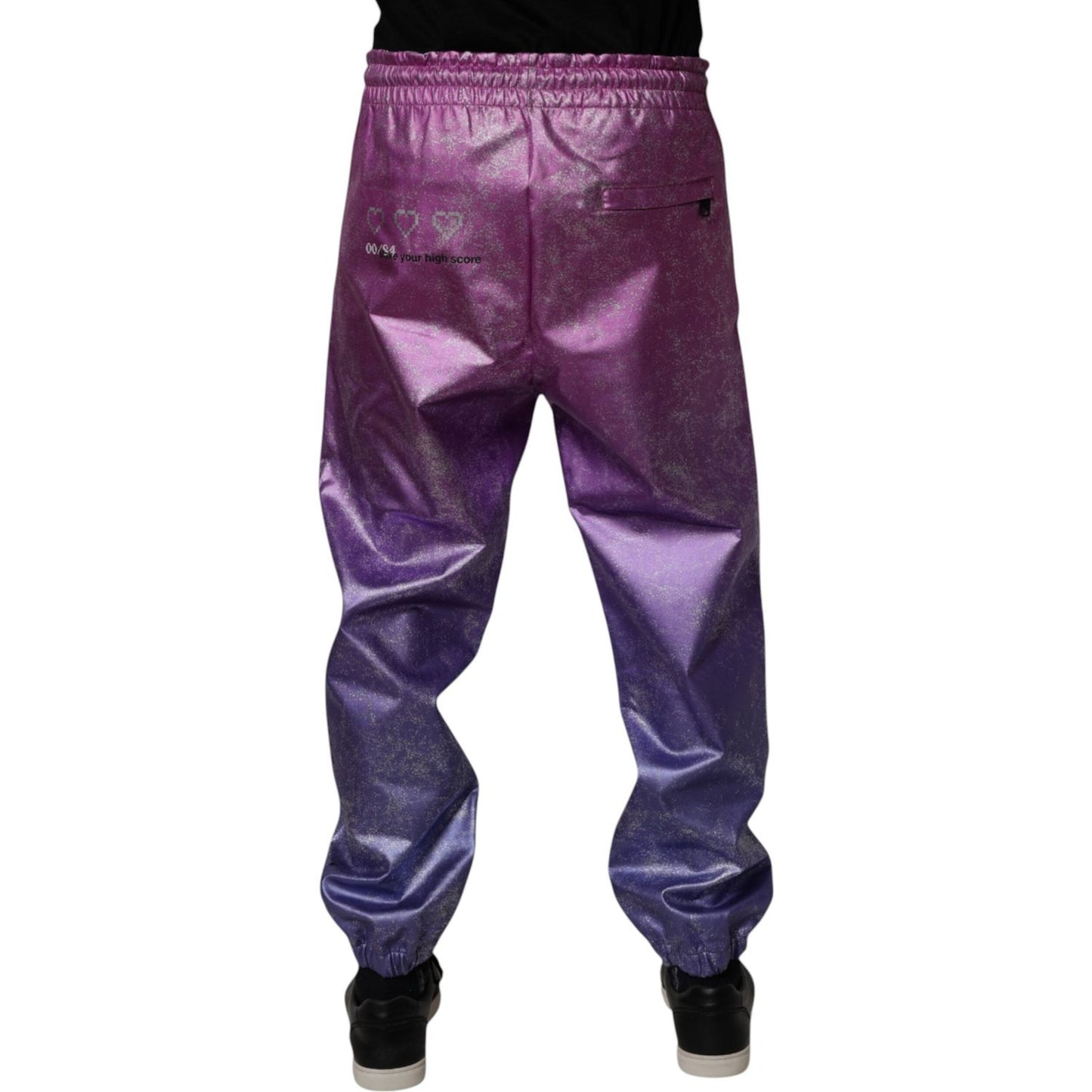 Dolce & Gabbana Pink Purple Two Tone Jogger Sweatpants Pants