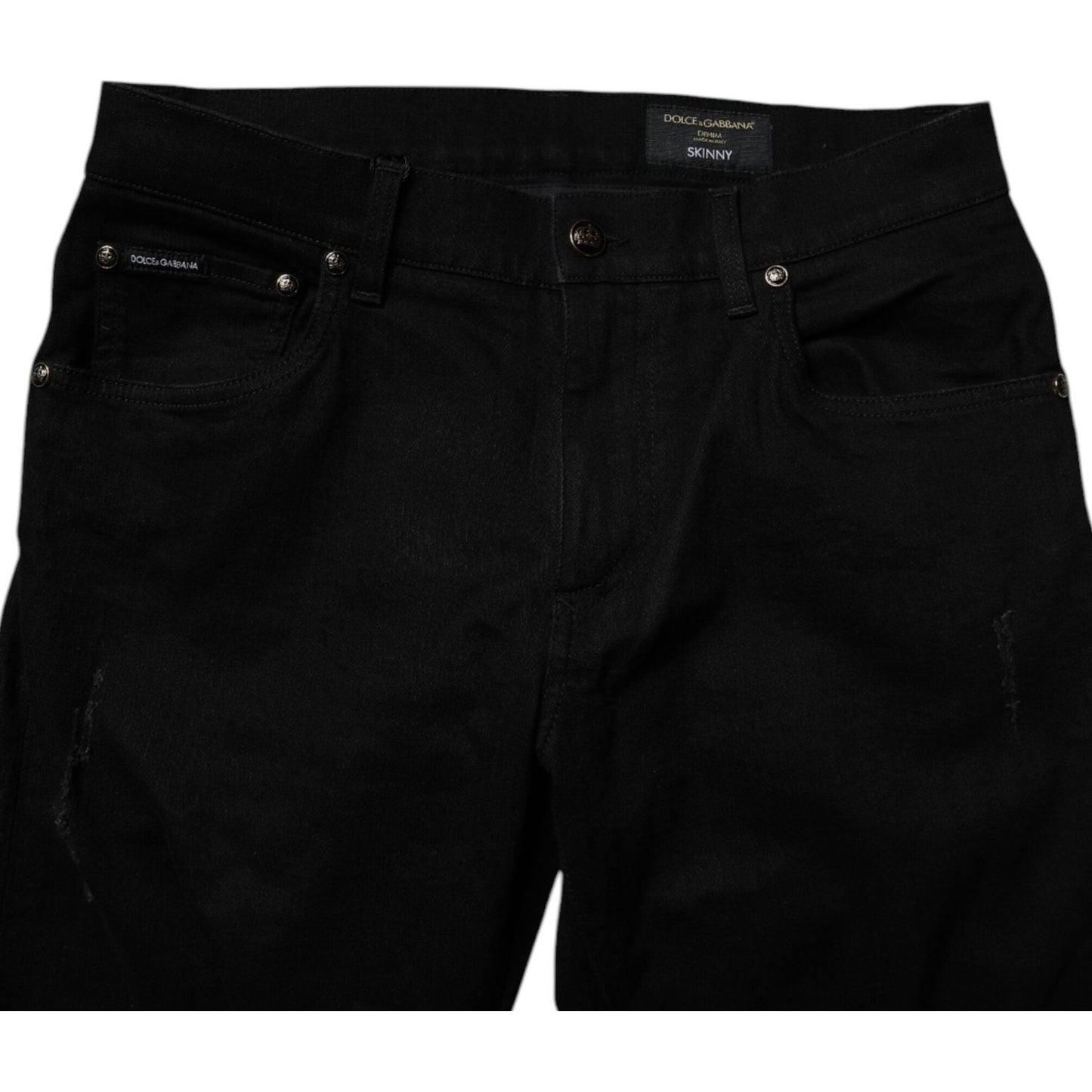 Dolce & Gabbana Black Cotton Stretch Skinny Men Denim Jeans PAN75255-46