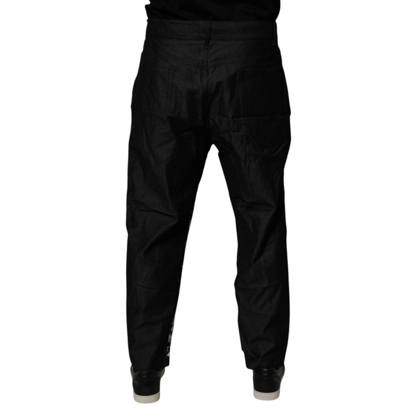 Dolce & Gabbana Black Bandana Cotton Skinny Denim Jeans PAN75266-52