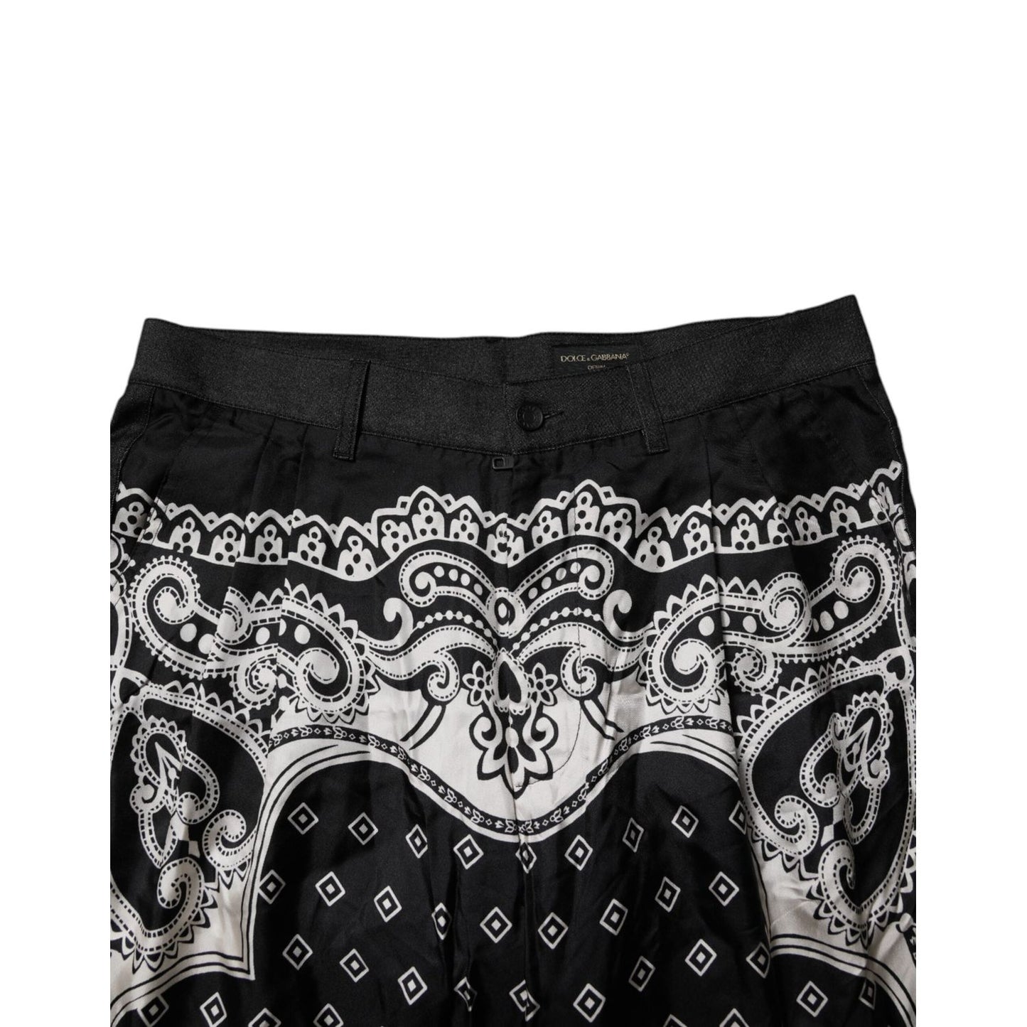 Dolce & Gabbana Black Bandana Cotton Skinny Denim Jeans PAN75266-52