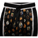 Dolce & Gabbana Black Religious Print Silk Men Jogger Pants PAN75268-46