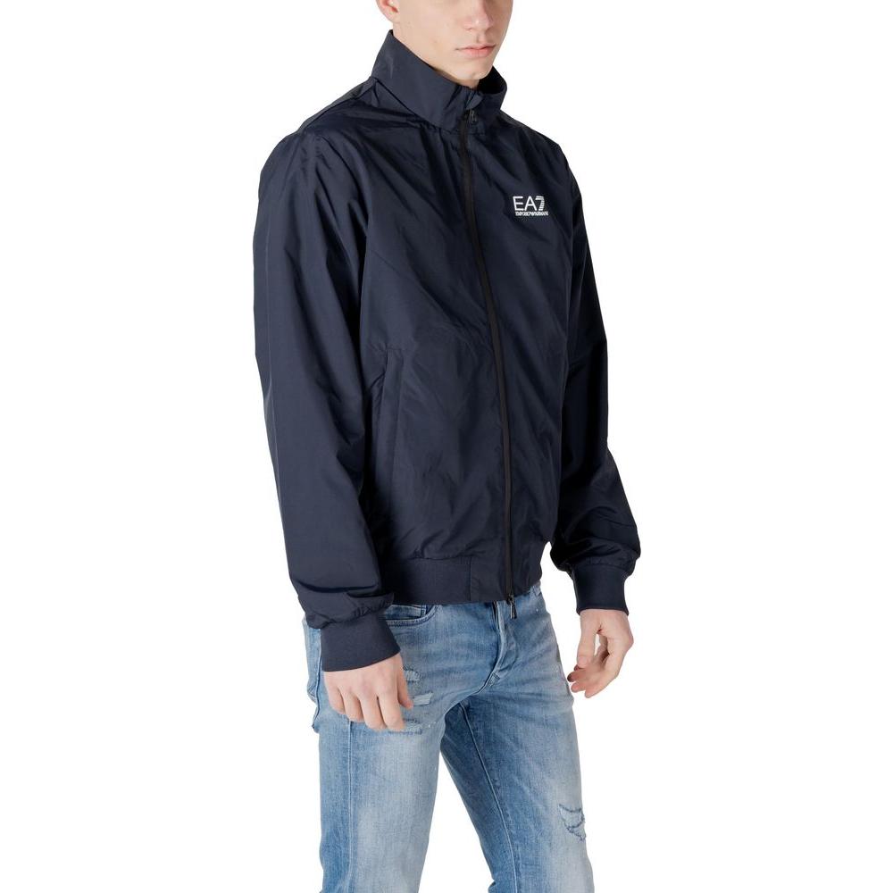 EA7 Emporio Armani Blue Polyamide Jacket for men, stylish lightweight outerwear for casual occasions