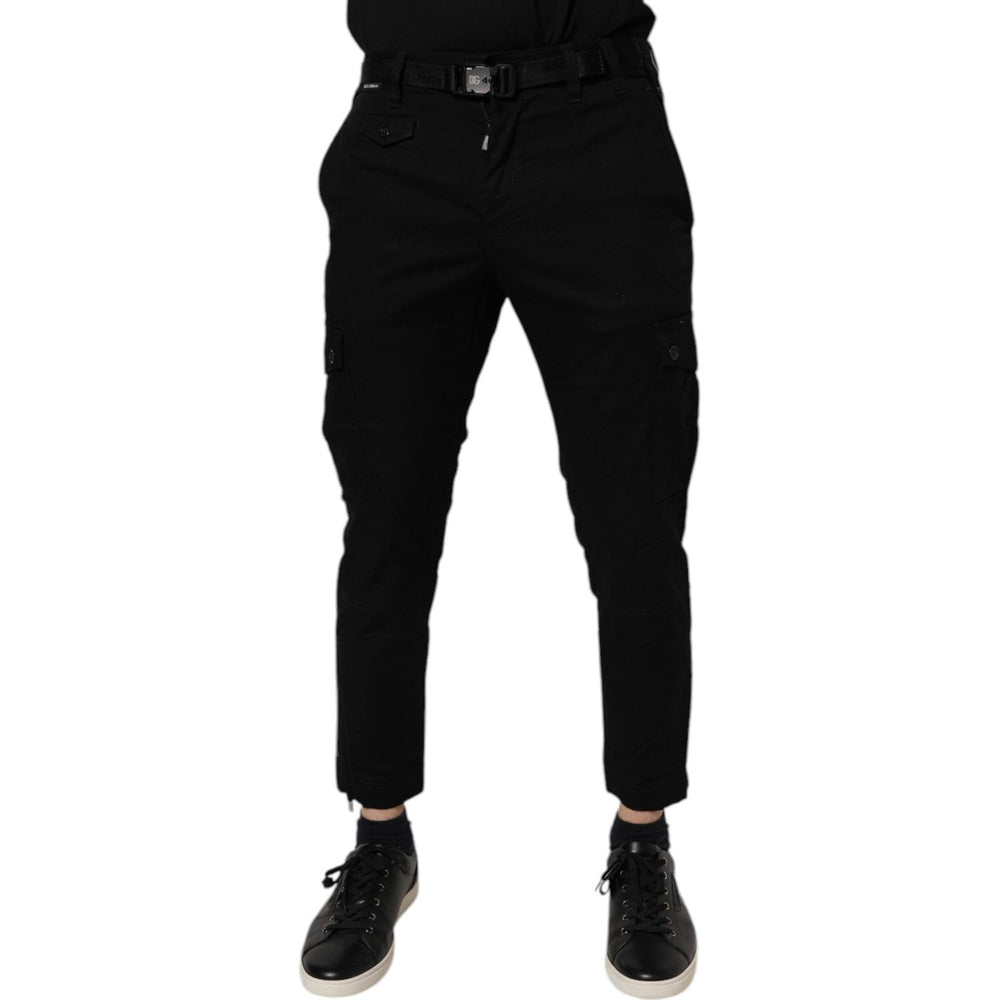 Dolce & Gabbana Black Cotton Stretch Skinny Cargo Denim Jeans PAN76110-46