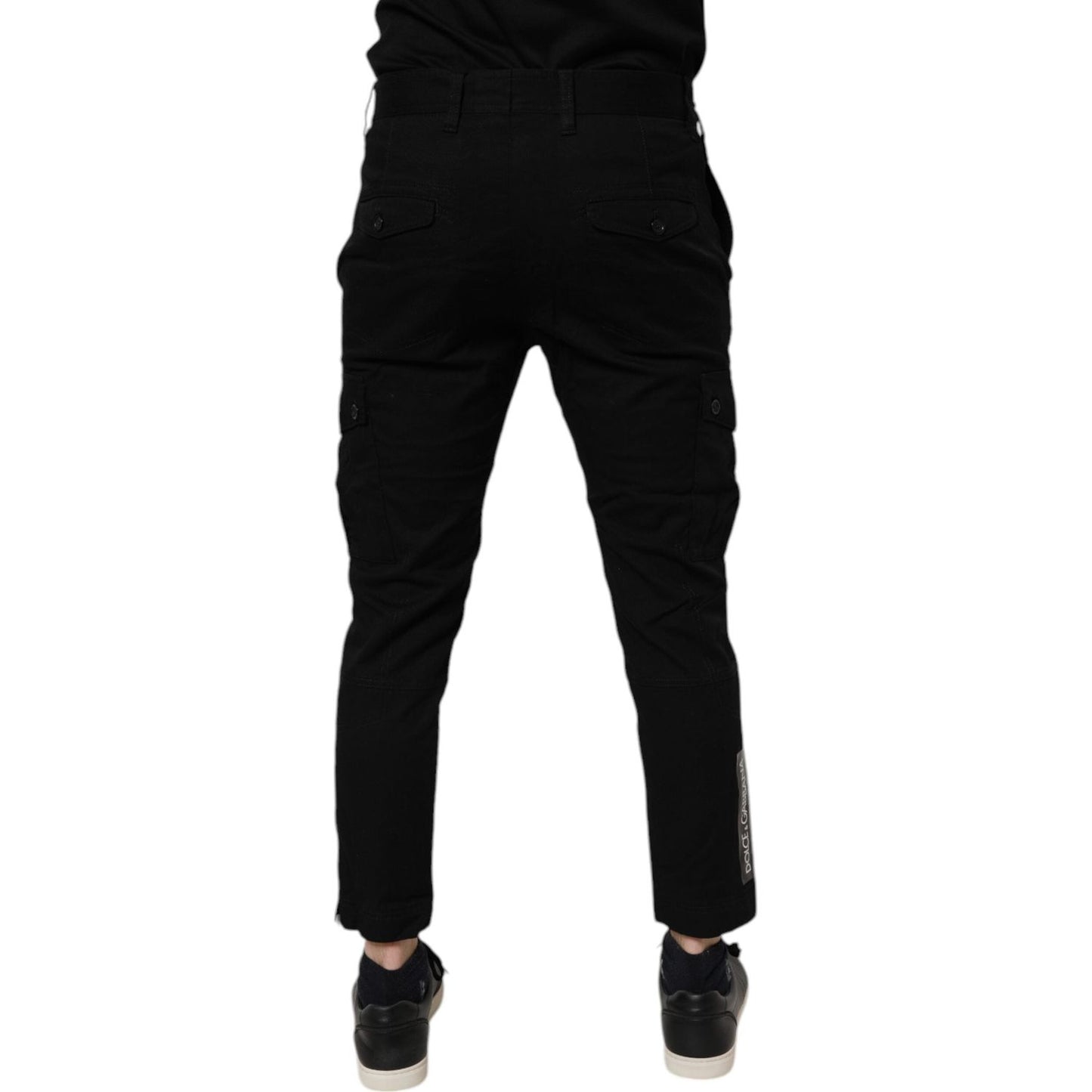 Dolce & Gabbana Black Cotton Stretch Skinny Cargo Denim Jeans PAN76110-46