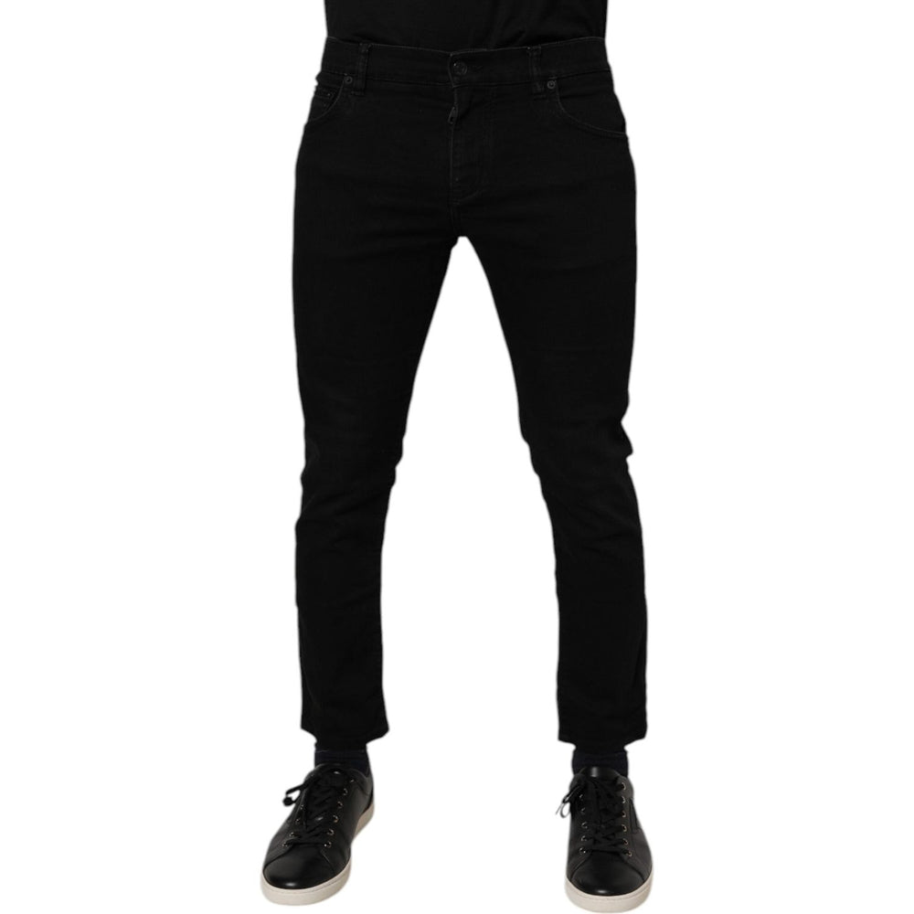 Dolce & Gabbana Black Cotton Stretch Skinny Men Denim Jeans PAN76111-50
