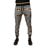 Dolce & Gabbana Multicolor Houndstooth Crown Men Sweatpants Pants PAN76172-44