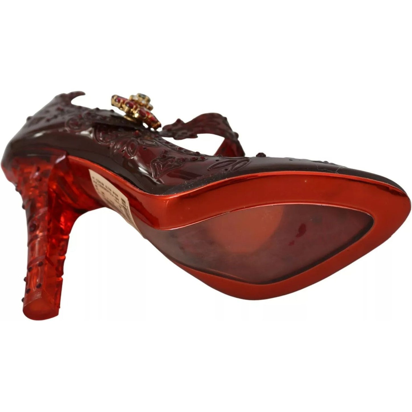 Dolce & Gabbana Red Floral Crystal Heels CINDERELLA Shoes LA7284-38.5