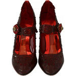 Dolce & Gabbana Red Floral Crystal Heels CINDERELLA Shoes LA7284-38.5