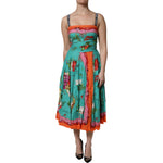Dolce & Gabbana Multicolor Printed Silk Sleeveless Midi Dress DR81650-38
