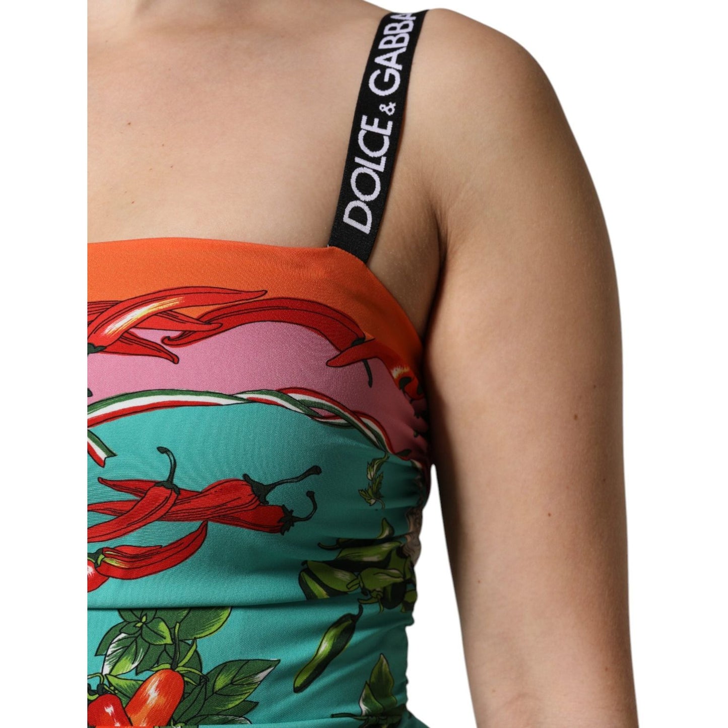 Dolce & Gabbana Multicolor Printed Silk Sleeveless Midi Dress DR81650-38
