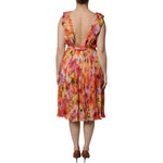 Dolce & Gabbana Multicolor Floral Silk V-neck Chiffon Dress DR81651-36