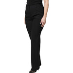 Dolce & Gabbana Black Wool High Waist Boot Cut Dress Pants PAN75975-40