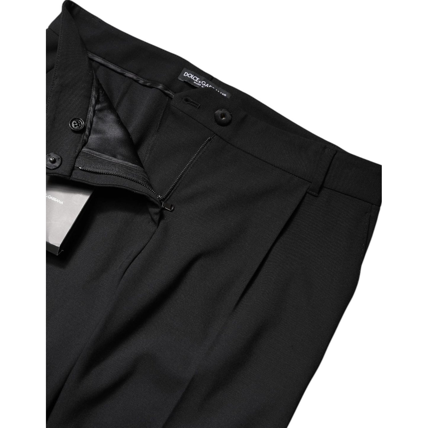 Dolce & Gabbana Black Wool High Waist Boot Cut Dress Pants PAN75975-40