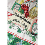 Dolce & Gabbana Multicolor Short Sleeve Silk Food Shirt Top TSH90090-42